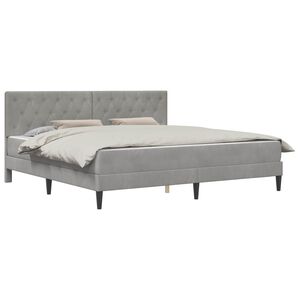 vidaXL Cadre de lit avec matelas Gris clair 180 x 200 cm Velours