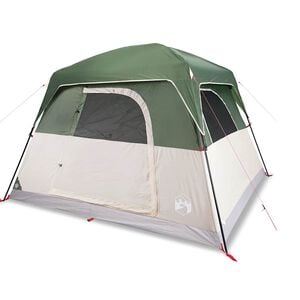 vidaXL Tente de camping de cabine 4 personnes vert imperm&eacute;able