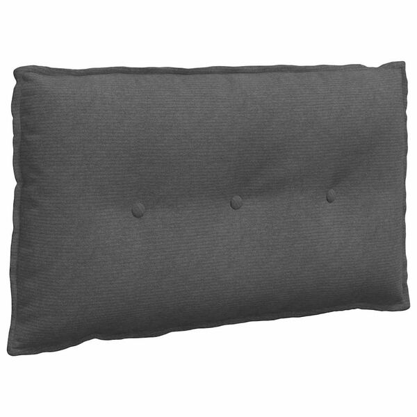vidaXL Coussin de Dos Gris fonc&eacute; 80 x 50 cm Tissu en velours c&ocirc;tel&eacute;