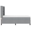 vidaXL Lit &agrave; ressort LED avec matelas Gris clair 90 x 200 cm tissu