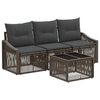 vidaXL Ensemble de canap&eacute; de jardin 4 pc Gris polyrotin