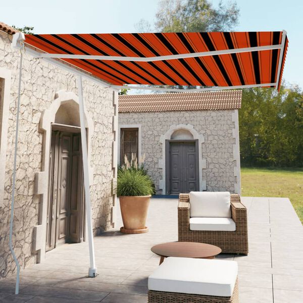 vidaXL Auvent manuel r&eacute;tractable sur pied 300x250 cm Orange et marron