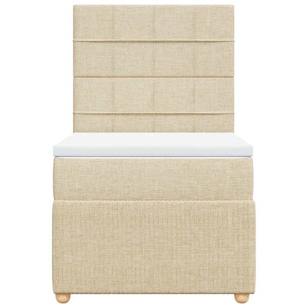 vidaXL Sommier &agrave; lattes de lit et matelas Cr&egrave;me 90x190 cm Tissu