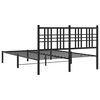 vidaXL Cadre de lit métal sans matelas avec tête de lit noir 120x190cm