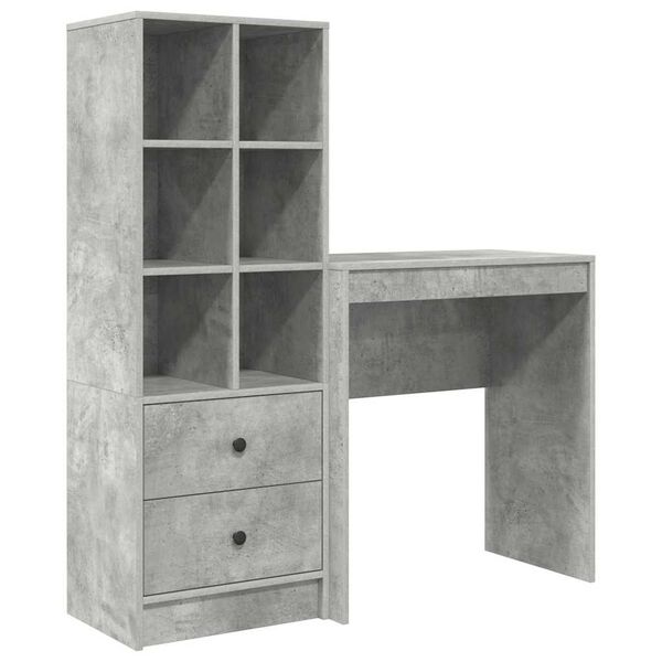 vidaXL Bureau avec tiroir 2 pcs Gris b&eacute;ton