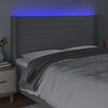 vidaXL T&ecirc;te de lit &agrave; LED Gris clair 203x16x118/128 cm Tissu