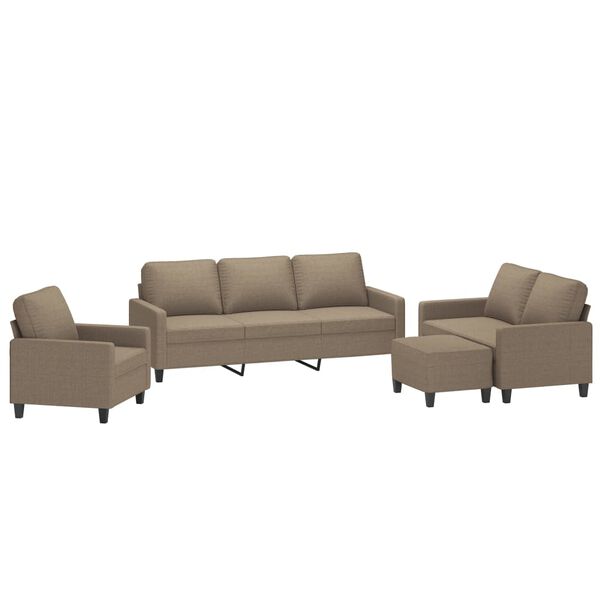vidaXL Ensemble de canap&eacute;s 4 pcs avec coussins Taupe Tissu