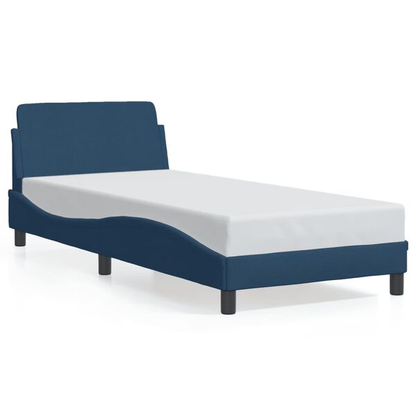 vidaXL Cadre de lit avec t&ecirc;te de lit Dover bleu 80x200 cm tissu