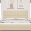 vidaXL T&ecirc;te de lit avec t&ecirc;te de lit Cr&egrave;me 180 cm Cuir synth&eacute;tique