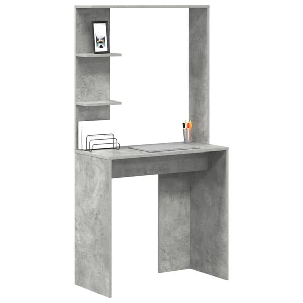 vidaXL Bureau Gris b&eacute;ton 78.5 x 37 x 154.5 cm Bois d'ing&eacute;nierie