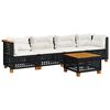 vidaXL Salon de jardin 5 pcs avec coussins noir r&eacute;sine tress&eacute;e