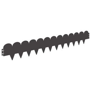 vidaXL Bordure de Pelouse 10 pcs 103 x 15 cm Acier Noir