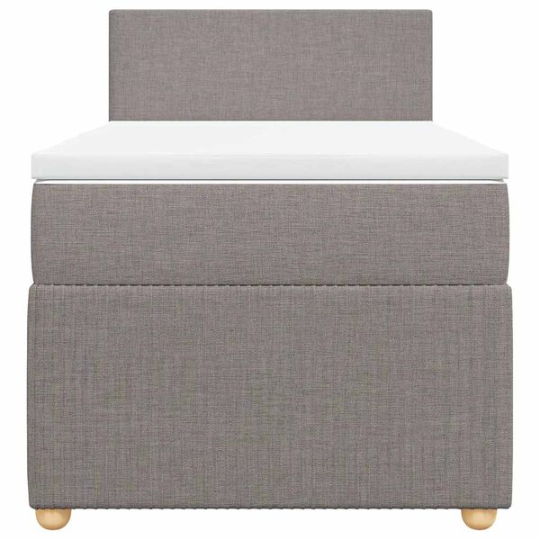 vidaXL Sommier &agrave; lattes de lit avec matelas Taupe 90x190 cm Tissu
