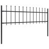 vidaXL Cl&ocirc;ture de jardin avec dessus en forme de lance en acier 714,5 x 60 cm Noir