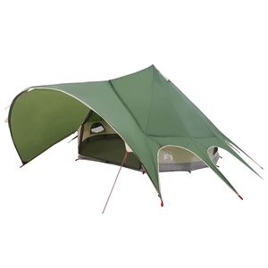 vidaXL Tente Teepee 5 personnes Vert et gris 415 x 415 x 247 cm