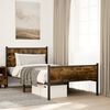 vidaXL Cadre de lit en m&eacute;tal sans matelas ch&ecirc;ne fum&eacute; 100x200 cm