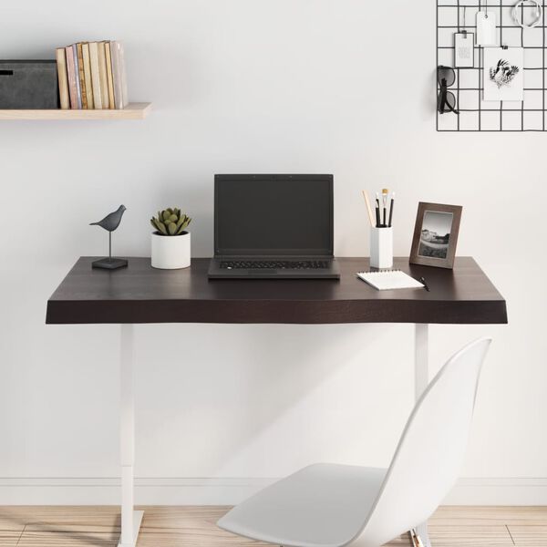 vidaXL Dessus de table bois massif trait&eacute; bordure assortie