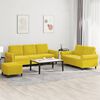 vidaXL Ensemble de canap&eacute;s 3 pcs avec coussins Jaune Velours
