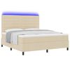 vidaXL Lit &agrave; ressorts avec matelas avec LED Cr&egrave;me 180 x 200 cm tissu
