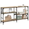 vidaXL Table console avec &eacute;tag&egrave;re Ch&ecirc;ne artisanal 150 x 29 x 76,5 cm