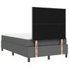 vidaXL Lit &agrave; ressorts avec matelas Gris fonc&eacute; 120 x 190 cm tissu