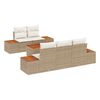 vidaXL Ensemble de canap&eacute; de jardin 6 pcs Beige Poly rotin