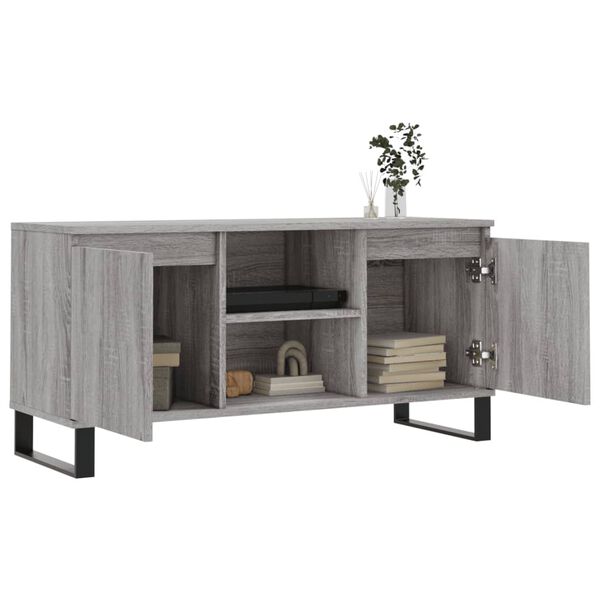 vidaXL Meuble TV sonoma gris 104x35x50 cm bois d'ing&eacute;nierie