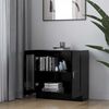 vidaXL Armoire &agrave; vitrine noir 82,5x30,5x80 cm Bois d'ing&eacute;nierie