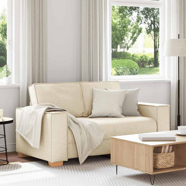 vidaXL Canap&eacute; 2 places en lin 120 cm