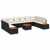 vidaXL Ensemble de canap&eacute; de jardin 11 pc Noir Poly rotin