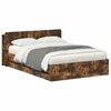 vidaXL Cadre de lit avec rangement Ch&ecirc;ne fum&eacute; 135 x 190 cm