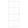 vidaXL Porte d'intérieur Blanc 93x201,5 cm Trempé verre aluminium fin