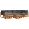 vidaXL Ensemble de canap&eacute;s d'ext&eacute;rieur 7 pc Naturel et Anthracite