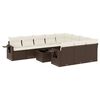 vidaXL Salon de jardin et coussins 11 pcs marron r&eacute;sine tress&eacute;e