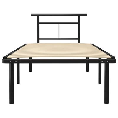 vidaXL Cadre de lit sans matelas noir métal 90x200 cm