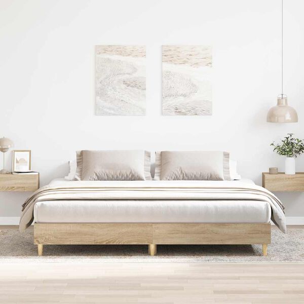 vidaXL Cadre de lit sans matelas ch&ecirc;ne sonoma 160x200 cm