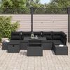 vidaXL Ensemble de canap&eacute; de jardin 8 pcs Noir polyrotin