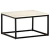 vidaXL Table basse Blanc 60x60x35 cm Pierre v&eacute;ritable texture marbre