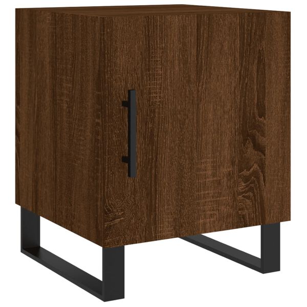 vidaXL Table de chevet ch&ecirc;ne marron 40x40x50 cm bois d&rsquo;ing&eacute;nierie