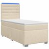 vidaXL Lit boxspring avec matelas Cr&egrave;me 90 x 190 cm Tissu