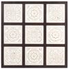 vidaXL Panneau mural sculpt&eacute; &agrave; la main MDF 60x60x1,5cm Marron et blanc