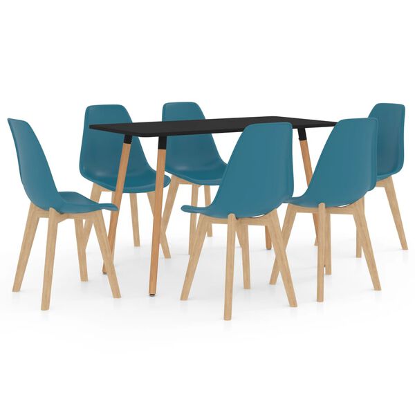 vidaXL Ensemble de salle &agrave; manger 7 pcs Turquoise