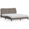 vidaXL Lit avec matelas Hvar taupe 160x200 cm tissu