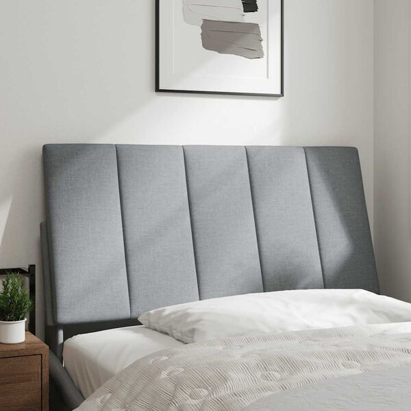 vidaXL Coussin de t&ecirc;te de lit Hanko gris clair 100 cm tissu