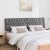 vidaXL T&ecirc;te de lit capitonn&eacute;e Gris fonc&eacute; 180 cm Pin massif