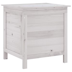 vidaXL Bo&icirc;te de rangement de jardin blanc bois massif de sapin