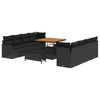 vidaXL Ensemble de canap&eacute; de jardin 11 pc Noir polyrotin