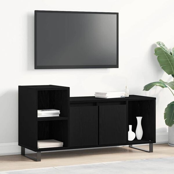 vidaXL Ensemble meuble TV Montage mural Ch&ecirc;ne noir 100 x 35 x 55 cm