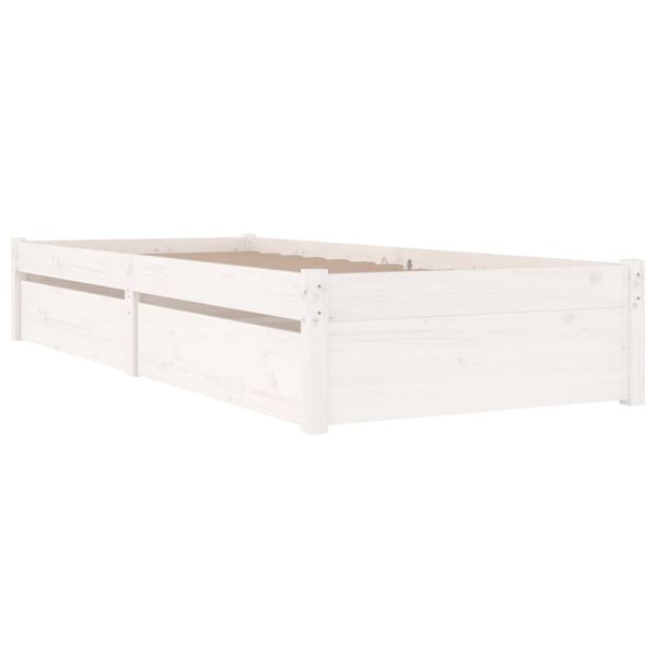 vidaXL Cadre de lit sans matelas avec tiroirs blanc 90x200 cm
