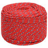 vidaXL Corde de bateau Rouge 8 mm 250 m Polypropyl&egrave;ne